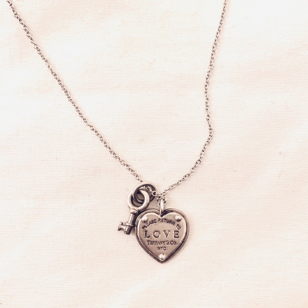 Tiffany & Co. Love Heart Tag Key Pendant Necklace